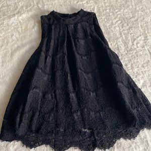 Black lace high neck top